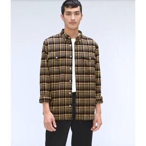 Everlane Mens The Brushed 100% Cotton Button Down Flannel Shirt Size M